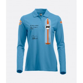 Gulf long sleeve women's polo shirt - Steve McQueen