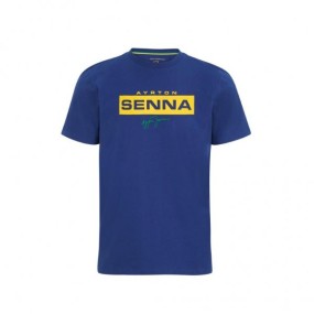 Ayrton Senna Logo Tee Blue
