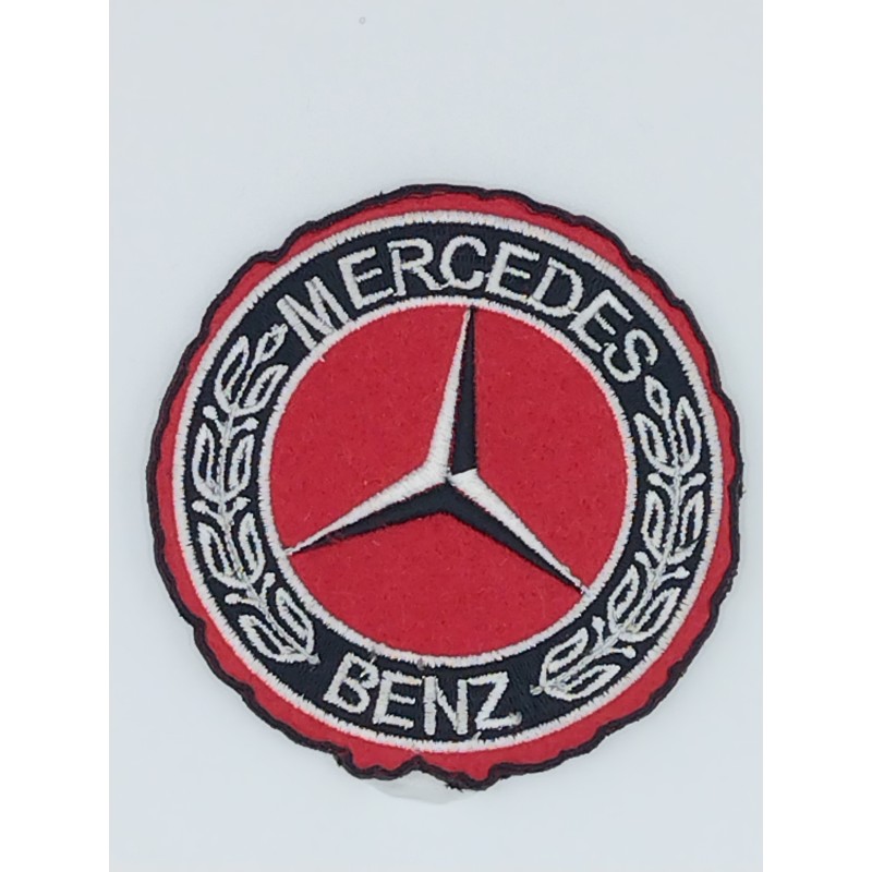 Mercedes Classic Toppe Ricamate e Adesivi Colore Rosso Finitura Adesivo in  Vinile per telai e carrozzerie Modello Classic Taglia Piccola Diametro 90 Mm